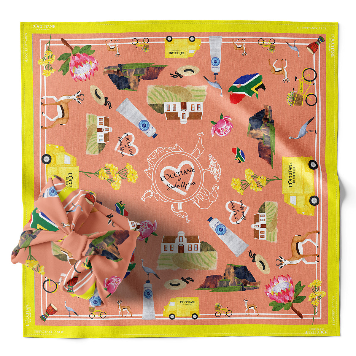 Commitment Scarf Wonderful Places Coral Design