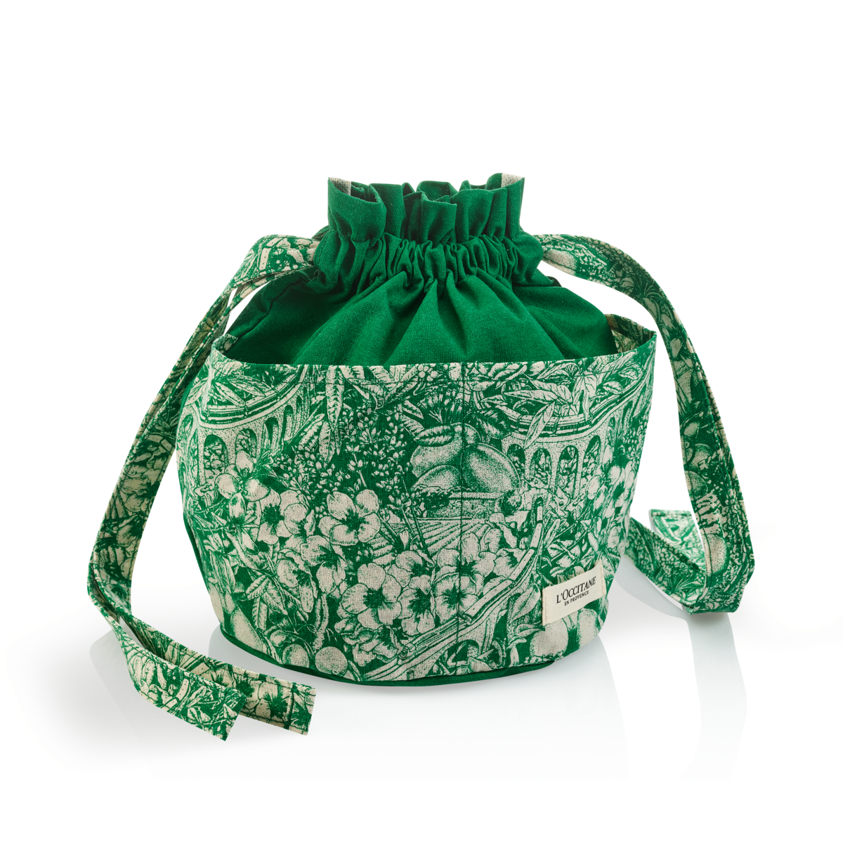 Green Floral Print Bundle Bag